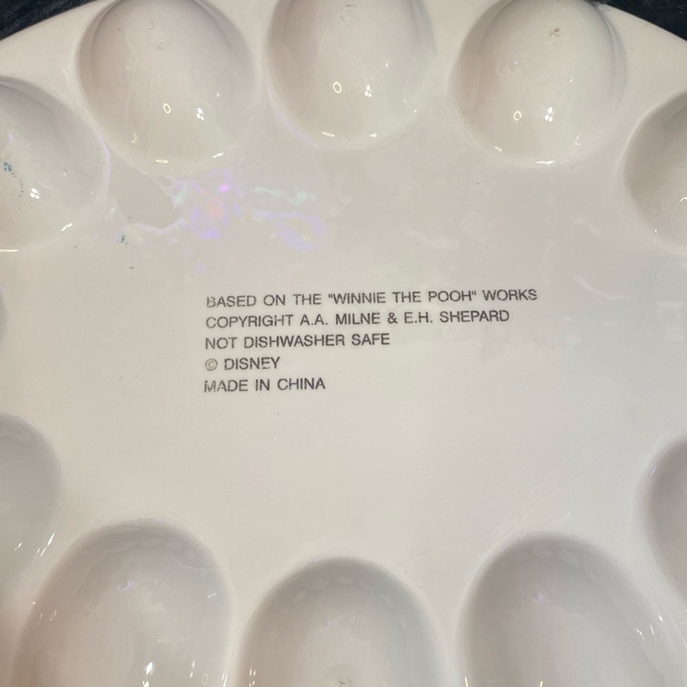 Disney Winnie the Pooh bear Easter basket eggs serving tray dish vintage dish - Picture 4 of 13